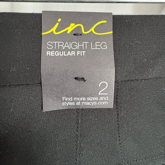 INC International Concepts Black Stretchy Straight Leg Pants, Size 2, NWT - Picture 4 of 6